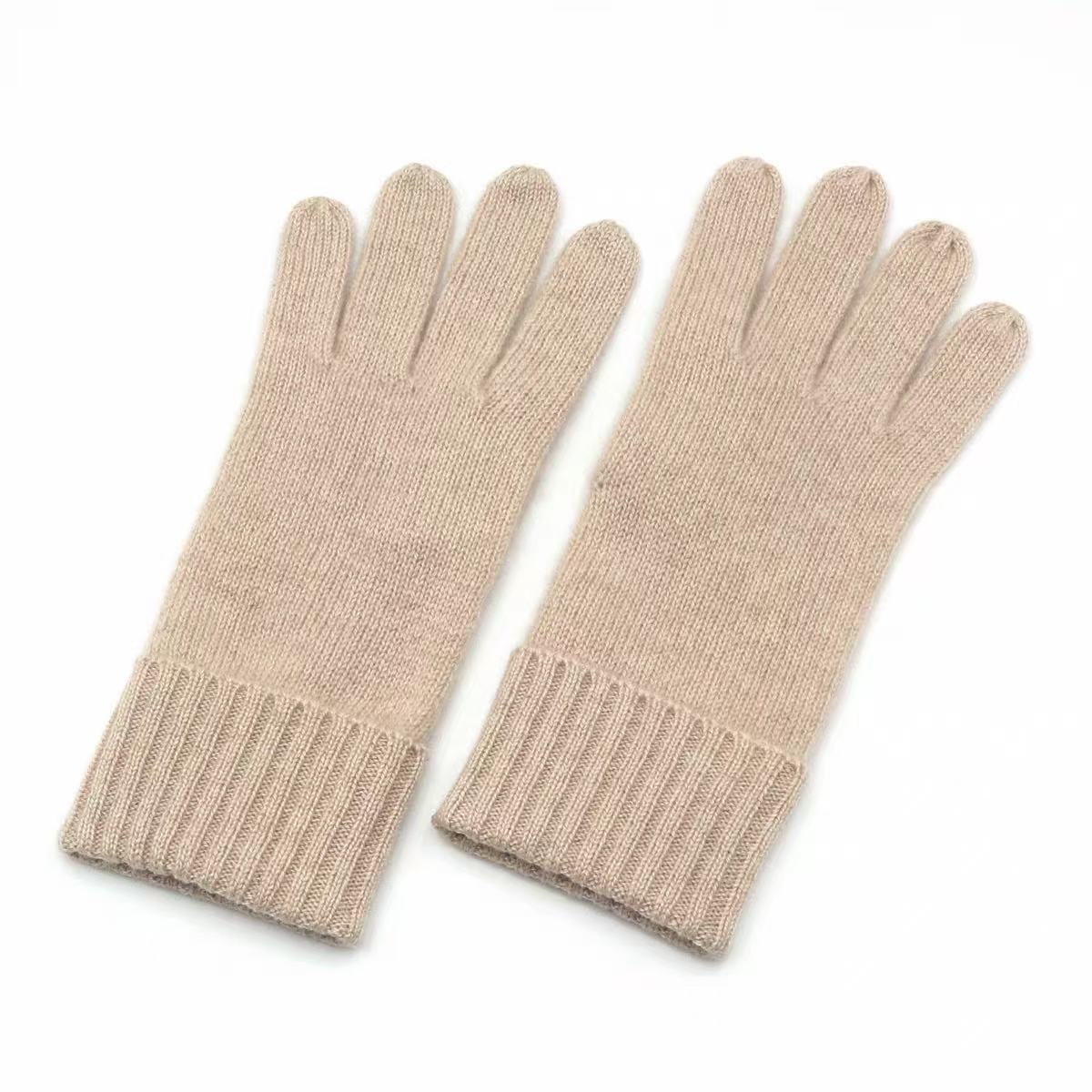 米色 Premium Cashmere Gloves – Coat Add-On Only - Image 1